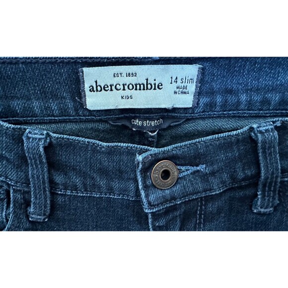 Abercrombie Kids Girls Maddy Stretch Denim Straight Leg Jeans Size 14 Slim - Picture 4 of 6